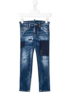 Dsquared2 Kids выбеленные джинсы с потертостями