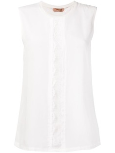 Twin-Set lace placket tank top