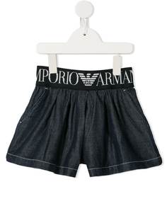 Emporio Armani Kids шорты с логотипом на поясе