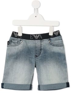 Emporio Armani Kids джинсовые шорты с логотипом на поясе
