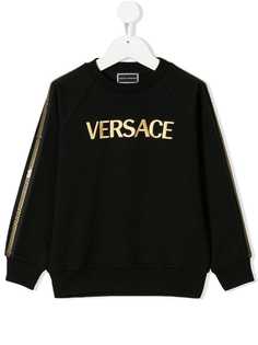 Young Versace толстовка с логотипом и полосками