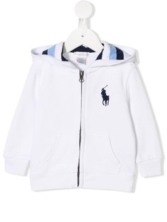 Ralph Lauren Kids толстовка на молнии с капюшоном и вышитым логотипом