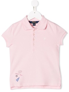Ralph Lauren Kids рубашка-поло с принтом Love You