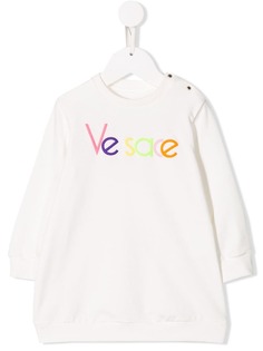 Young Versace платье с вышитым логотипом