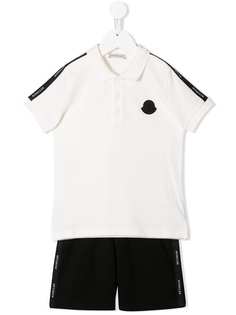 Moncler Kids рубашка-поло и шорты со вставками по бокам