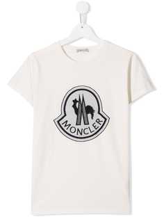 Moncler Kids футболка с вышитым логотипом