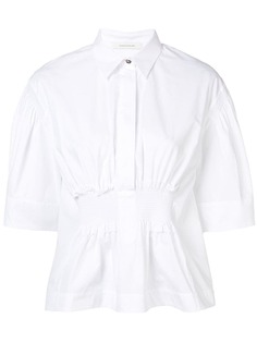 Cédric Charlier рубашка с укороченными рукавами и сборкой