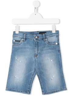 Dolce & Gabbana Kids состаренные джинсовые шорты