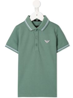 Emporio Armani Kids рубашка-поло с декорированным логотипом