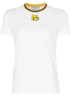 Prada футболка с воротником в рубчик и нашивкой-логотипом