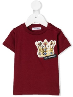 Dolce & Gabbana Kids футболка с логотипом и принтом короны