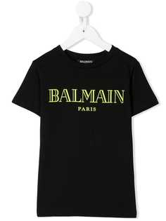 Balmain Kids футболка с принтом логотипа