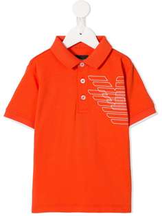 Emporio Armani Kids рубашка-поло с контрастным логотипом