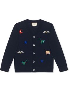 Gucci Kids кардиган с вышивкой