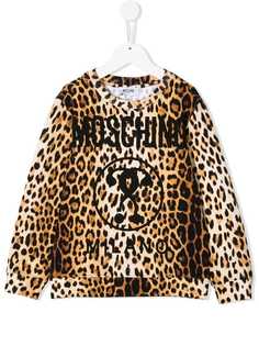 Moschino Kids толстовка с леопардовым принтом