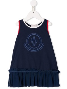Moncler Kids платье с нашивкой-логотипом