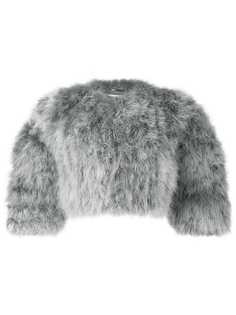 Alberta Ferretti укороченная куртка с отделкой перьями