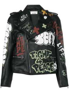 Faith Connexion байкерская куртка с принтом в стиле граффити