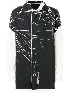 11 By Boris Bidjan Saberi рубашка дизайна колор-блок с принтом
