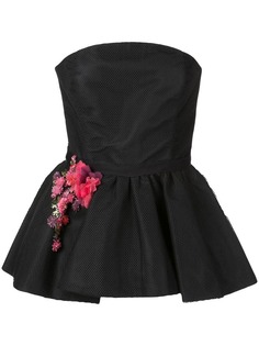 Marchesa strapless peplum top