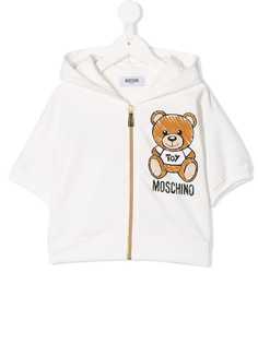 Moschino Kids толстовка на молнии с капюшоном и логотипом