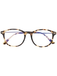 Tom Ford Eyewear солнцезащитные очки в круглой оправе с эффектом черепашьего панциря