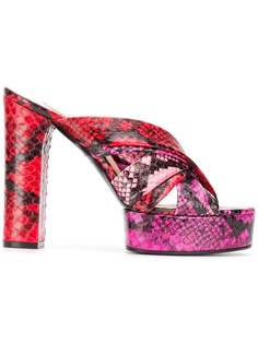Casadei мюли с эффектом змеиной кожи