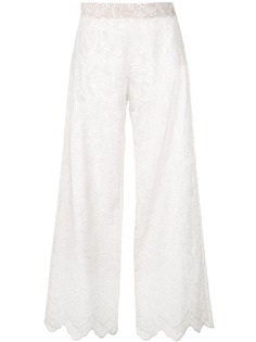Marchesa sheer embroidered trousers