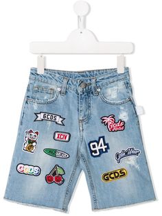 Gcds Kids джинсовые шорты с аппликацией