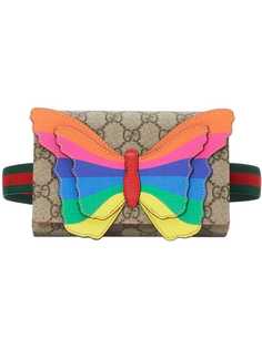 Gucci Kids поясная сумка GG с бабочками