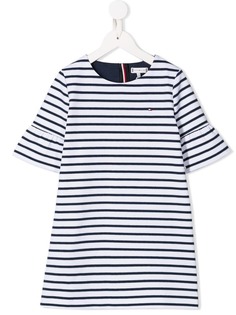 Tommy Hilfiger Junior платье в полоску с расклешенными манжетами