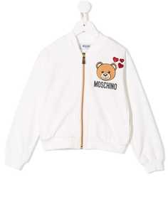 Moschino Kids куртка-бомбер с медведем