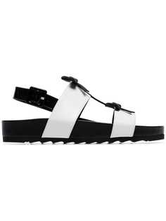 Fabrizio Viti white Berkley bow embellished leather sandals