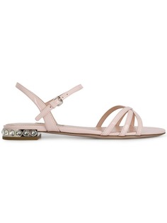 Miu Miu crystal-embellished flat sandals