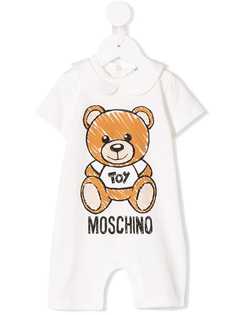 Moschino Kids ромпер с принтом медведя и логотипом