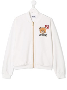 Moschino Kids куртка-бомбер с медведем