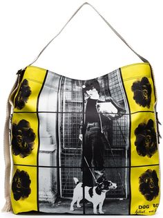 JW Anderson yellow printed canvas shoulder bag