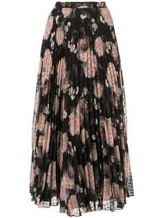 Erdem плиссированная юбка с цветочным принтом
