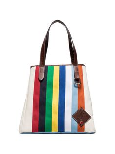 JW Anderson полосатая сумка-тоут с контрастной отделкой