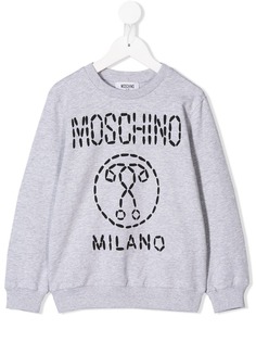 Moschino Kids толстовка с нашивкой-логотипом