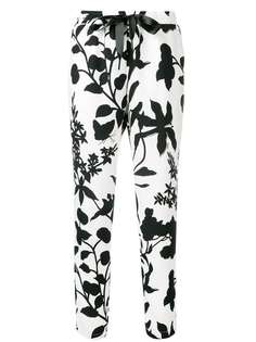 Liu Jo leaves silhouettes print trousers