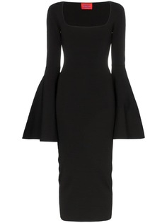 Solace London Serra square neck bell sleeve dress