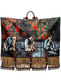 JW Anderson X Gilbert & George fringed canvas backpack