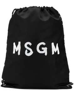 MSGM logo drawstring backpack