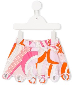 Emilio Pucci Junior printed open embroidery shorts