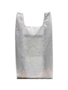 Ashish White large sequin nylon tote bag