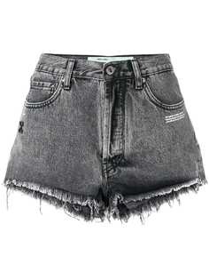 Off-White джинсовые шорты с прорванными деталями