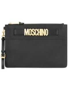 Moschino клатч с металлическим логотипом