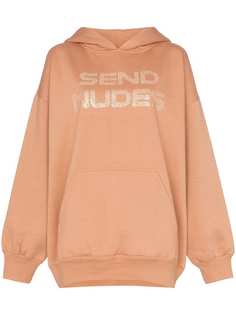 Ashish send nudes studded slogan hoodie