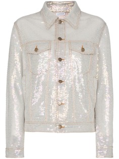 Ashish sequin embellished collared faux denim jacket